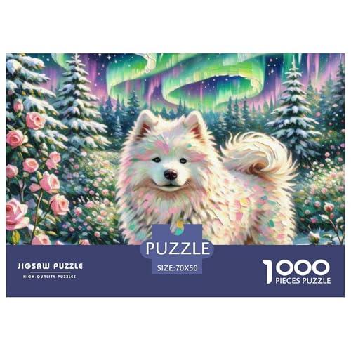 Samoje Puzzle 1000 Teile Schwer Puzzle Spielzeug Pädagogisches Spiel Impossible Haustier Hund Herausforderungsspielzeug Für Erwachsene Kinder 70x50cm/1000pcs von OWBASKPOZ