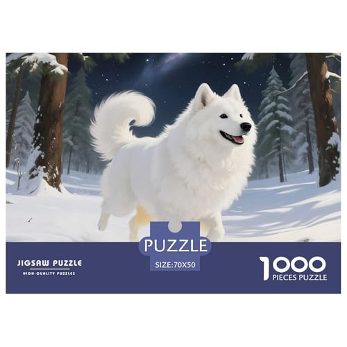 Samoje Puzzle 1000 Teile Schwer Puzzle Spielzeug Pädagogisches Spiel Impossible Haustier Hund Herausforderungsspielzeug Für Erwachsene Kinder 70x50cm/1000pcs von OWBASKPOZ