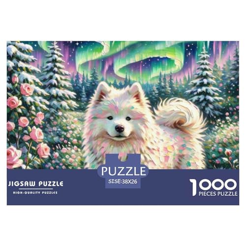 Samoje Puzzle 1000 Teile Schwer Puzzle Spielzeug Pädagogisches Spiel Impossible Haustier Hund Herausforderungsspielzeug Für Erwachsene Und Kinder in Bewährter 38x26cm/1000pcs von OWBASKPOZ