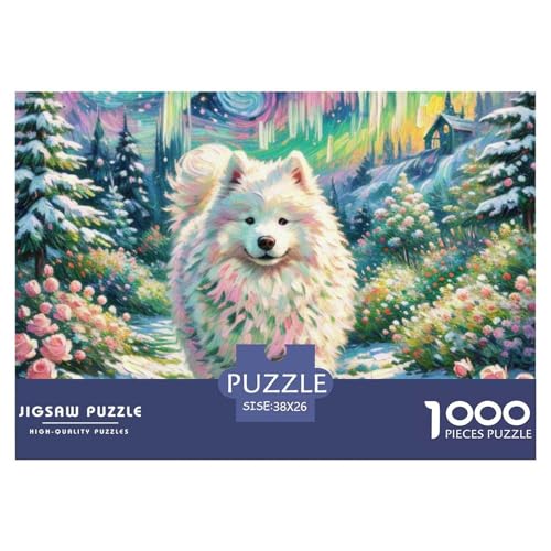 Samoje Puzzle 1000-teilige Schwer Puzzle Spielzeug Lernspiel Impossible Haustier Hund Herausforderung Spielzeug Für Erwachsene Kinder 38x26cm/1000pcs von OWBASKPOZ