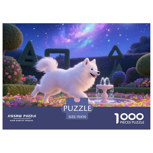 Samoje Puzzle 1000-teilige Schwer Puzzle Spielzeug Lernspiel Impossible Haustier Hund Herausforderung Spielzeug Für Erwachsene Kinder 70x50cm/1000pcs von OWBASKPOZ