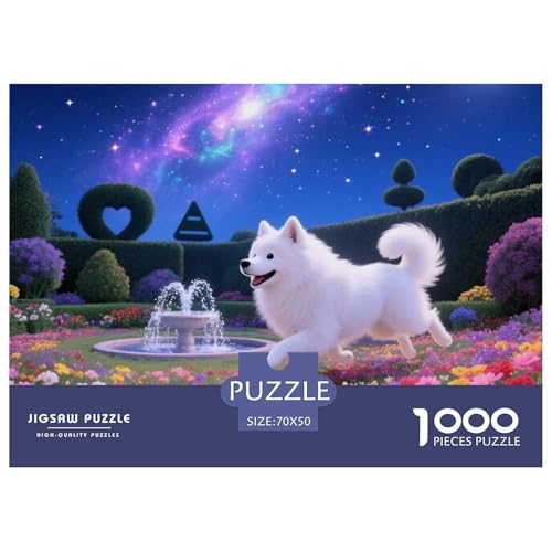 Samoje Puzzle 1000-teilige Schwer Puzzle Spielzeug Lernspiel Impossible Haustier Hund Herausforderung Spielzeug Für Erwachsene Kinder 70x50cm/1000pcs von OWBASKPOZ
