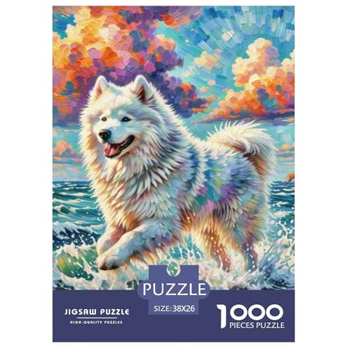 Samoje Puzzle 1000-teilige Schwer Puzzle Spielzeug Lernspiel Impossible Haustier Hund Herausforderung Spielzeug Für Erwachsene Und Kinder Ab 12 Jahren 38x26cm/1000pcs von OWBASKPOZ