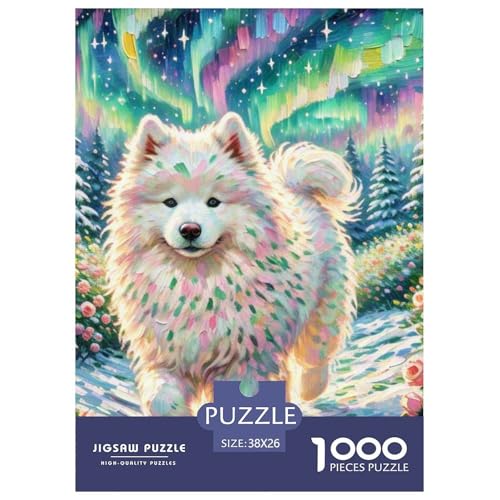 Samoje Puzzle 1000-teilige Schwer Puzzle Spielzeug Lernspiel Impossible Haustier Hund Herausforderung Spielzeug Für Erwachsene Und Kinder Ab 12 Jahren 38x26cm/1000pcs von OWBASKPOZ