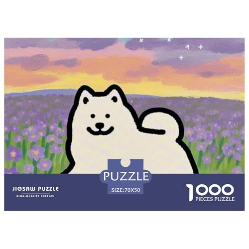 Samoje Puzzle 1000-teilige Schwer Puzzle Spielzeug Lernspiel Impossible Haustier Hund Herausforderung Spielzeug Für Erwachsene Und Kinder Ab 12 Jahren 70x50cm/1000pcs von OWBASKPOZ