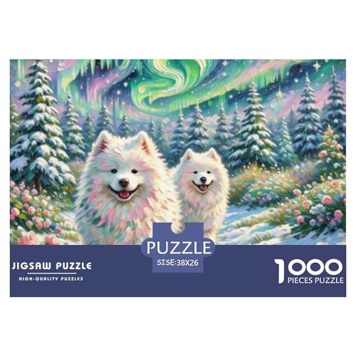 Samoje Puzzle 1000-teilige Schwer Puzzle Spielzeug Lernspiel Impossible Haustier Hund Herausforderung Spielzeug Für Erwachsene Und Kinder Ab 14 Jahren 38x26cm/1000pcs von OWBASKPOZ