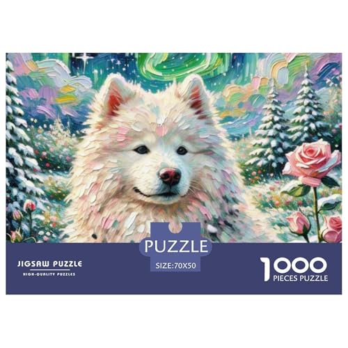 Samoje Puzzle 1000-teilige Schwer Puzzle Spielzeug Lernspiel Impossible Haustier Hund Herausforderung Spielzeug Für Erwachsene Und Kinder Ab 14 Jahren 70x50cm/1000pcs von OWBASKPOZ