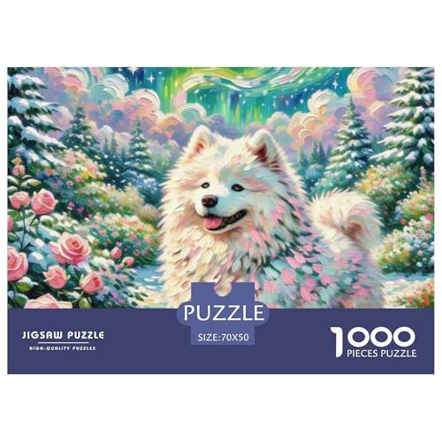 Samoje Puzzle 1000-teilige Schwer Puzzle Spielzeug Lernspiel Impossible Haustier Hund Herausforderung Spielzeug Für Erwachsene Und Kinder Ab 14 Jahren 70x50cm/1000pcs von OWBASKPOZ