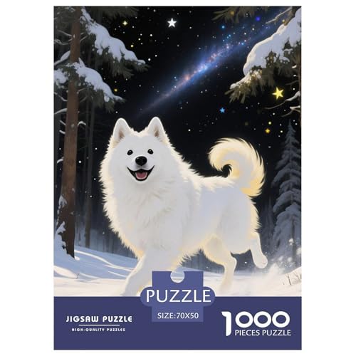 Samoje Puzzle 1000-teilige Schwer Puzzle Spielzeug Lernspiel Impossible Haustier Hund Herausforderung Spielzeug Für Erwachsene Und Kinder Ab 14 Jahren 70x50cm/1000pcs von OWBASKPOZ