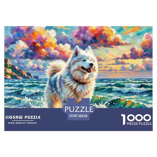 Samoje Puzzle 1000-teilige Schwer Puzzle Spielzeug Lernspiel Impossible Haustier Hund Herausforderung Spielzeug Für Erwachsene Und Kinder in Bewährter 38x26cm/1000pcs von OWBASKPOZ