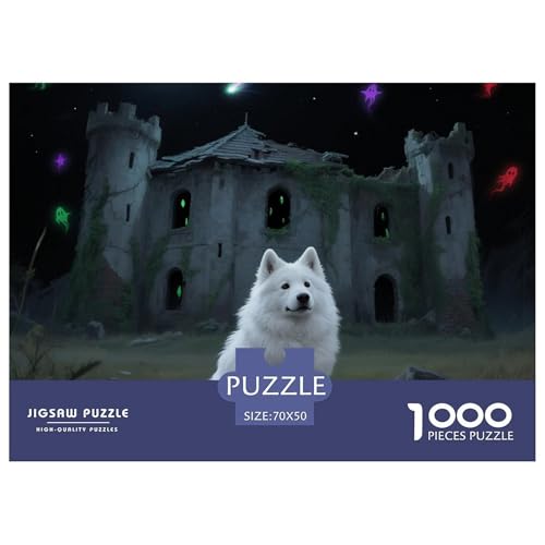 Samoje Puzzle 1000-teilige Schwer Puzzle Spielzeug Lernspiel Impossible Haustier Hund Herausforderung Spielzeug Für Erwachsene Und Kinder in Bewährter 70x50cm/1000pcs von OWBASKPOZ
