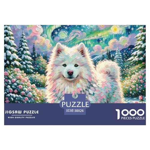 Samoje Puzzle 1000-teilige Schwer Puzzle Spielzeug Lernspiel Impossible Haustier Hund Herausforderungsspielzeug Für Erwachsene Kinder 38x26cm/1000pcs von OWBASKPOZ