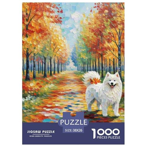 Samoje Puzzle 1000-teilige Schwer Puzzle Spielzeug Lernspiel Impossible Haustier Hund Herausforderungsspielzeug Für Erwachsene Und Kinder Ab 14 Jahren 38x26cm/1000pcs von OWBASKPOZ