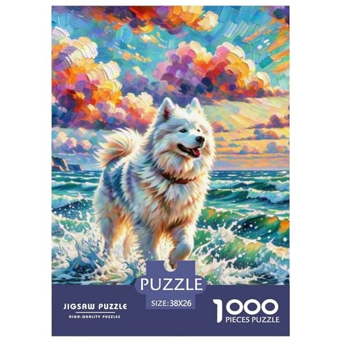 Samoje Puzzle 1000-teilige Schwer Puzzle Spielzeug Lernspiel Impossible Haustier Hund Herausforderungsspielzeug Für Erwachsene Und Kinder Ab 14 Jahren 38x26cm/1000pcs von OWBASKPOZ