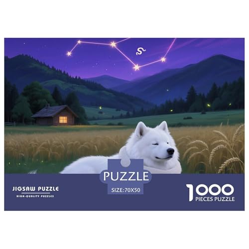 Samoje Puzzle 1000-teilige Schwer Puzzle Spielzeug Lernspiel Impossible Haustier Hund Herausforderungsspielzeug Für Erwachsene Und Kinder in Bewährter 70x50cm/1000pcs von OWBASKPOZ