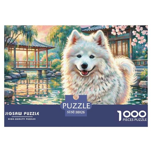 Samoje Puzzle 1000-teilige Schwer Puzzle Spielzeug Pädagogisches Spiel Impossible Haustier Hund Herausforderung Spielzeug Für Erwachsene Kinder 38x26cm/1000pcs von OWBASKPOZ
