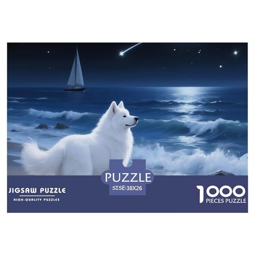 Samoje Puzzle 1000-teilige Schwer Puzzle Spielzeug Pädagogisches Spiel Impossible Haustier Hund Herausforderung Spielzeug Für Erwachsene Und Kinder Ab 14 Jahren 38x26cm/1000pcs von OWBASKPOZ