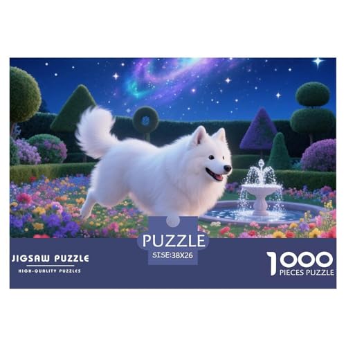 Samoje Puzzle 1000-teilige Schwer Puzzle Spielzeug Pädagogisches Spiel Impossible Haustier Hund Herausforderung Spielzeug Für Erwachsene Und Kinder Ab 14 Jahren 38x26cm/1000pcs von OWBASKPOZ