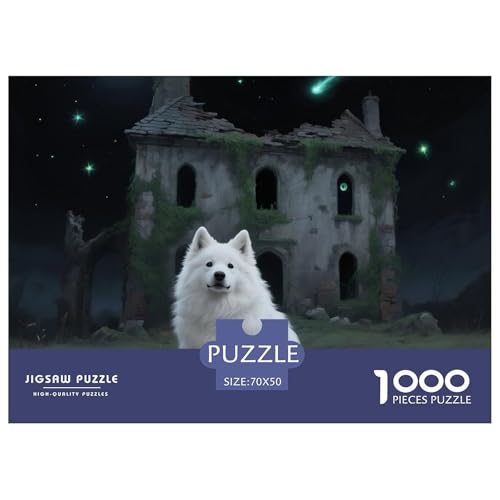 Samoje Puzzle 1000-teilige Schwer Puzzle Spielzeug Pädagogisches Spiel Impossible Haustier Hund Herausforderung Spielzeug Für Erwachsene Und Kinder Ab 14 Jahren 70x50cm/1000pcs von OWBASKPOZ