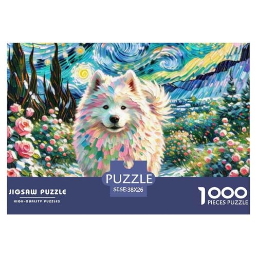 Samoje Puzzle 1000-teilige Schwer Puzzle Spielzeug Pädagogisches Spiel Impossible Haustier Hund Herausforderung Spielzeug Für Erwachsene Und Kinder in Bewährter 38x26cm/1000pcs von OWBASKPOZ