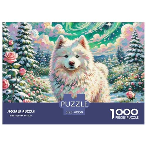 Samoje Puzzle 1000-teilige Schwer Puzzle Spielzeug Pädagogisches Spiel Impossible Haustier Hund Herausforderung Spielzeug Für Erwachsene Und Kinder in Bewährter 70x50cm/1000pcs von OWBASKPOZ