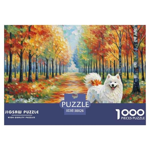 Samoje Puzzle 1000-teilige Schwer Puzzle Spielzeug Pädagogisches Spiel Impossible Haustier Hund Herausforderungsspielzeug Für Erwachsene Kinder 38x26cm/1000pcs von OWBASKPOZ