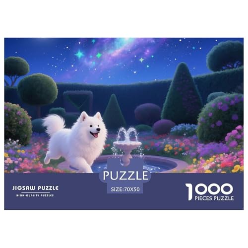 Samoje Puzzle 1000-teilige Schwer Puzzle Spielzeug Pädagogisches Spiel Impossible Haustier Hund Herausforderungsspielzeug Für Erwachsene Kinder 70x50cm/1000pcs von OWBASKPOZ