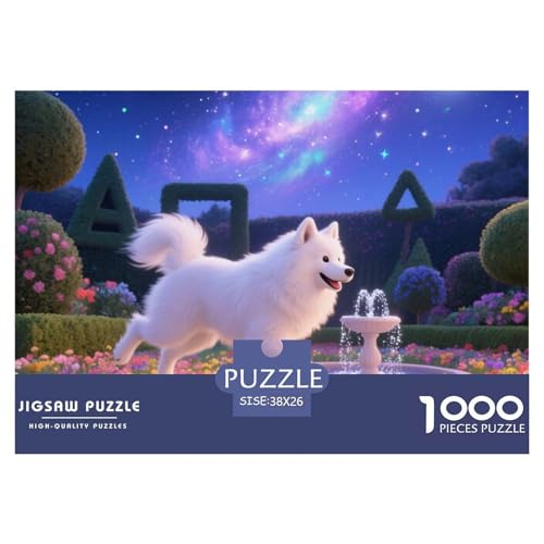Samoje Puzzle 1000-teilige Schwer Puzzle Spielzeug Pädagogisches Spiel Impossible Haustier Hund Herausforderungsspielzeug Für Erwachsene Und Kinder in Bewährter 38x26cm/1000pcs von OWBASKPOZ
