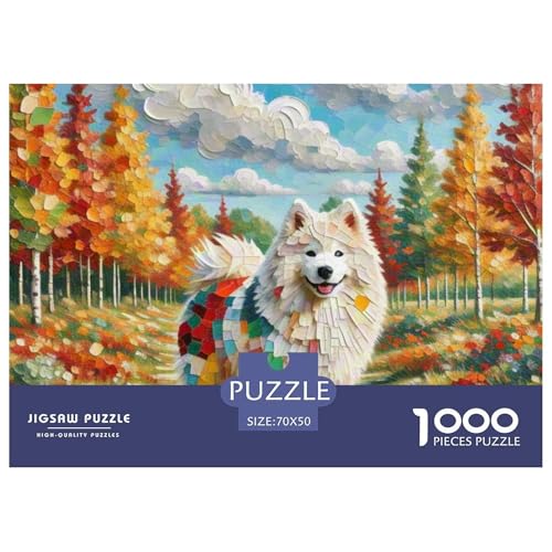 Samoje Puzzle 1000-teilige Schwer Puzzle Spielzeug Pädagogisches Spiel Impossible Haustier Hund Herausforderungsspielzeug Für Erwachsene Und Kinder in Bewährter 70x50cm/1000pcs von OWBASKPOZ