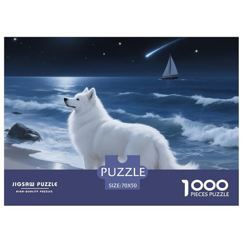 Samoje Puzzles 1000 Teile Schwer Puzzle Spielzeug Lernspiel Impossible Haustier Hund Herausforderung Spielzeug Für Erwachsene Kinder 70x50cm/1000pcs von OWBASKPOZ