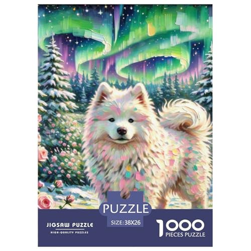 Samoje Puzzles 1000 Teile Schwer Puzzle Spielzeug Lernspiel Impossible Haustier Hund Herausforderung Spielzeug Für Erwachsene Und Kinder Ab 14 Jahren 38x26cm/1000pcs von OWBASKPOZ