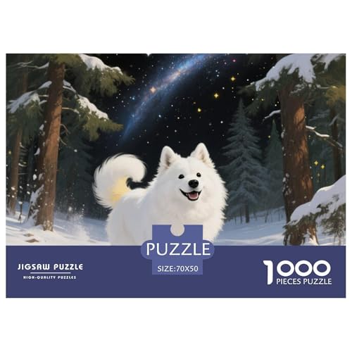 Samoje Puzzles 1000 Teile Schwer Puzzle Spielzeug Lernspiel Impossible Haustier Hund Herausforderung Spielzeug Für Erwachsene Und Kinder Ab 14 Jahren 70x50cm/1000pcs von OWBASKPOZ