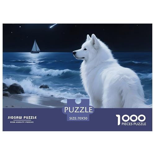 Samoje Puzzles 1000 Teile Schwer Puzzle Spielzeug Lernspiel Impossible Haustier Hund Herausforderung Spielzeug Für Erwachsene Und Kinder Ab 14 Jahren 70x50cm/1000pcs von OWBASKPOZ