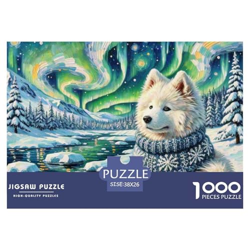 Samoje Puzzles 1000 Teile Schwer Puzzle Spielzeug Lernspiel Impossible Haustier Hund Herausforderung Spielzeug Für Erwachsene Und Kinder in Bewährter 38x26cm/1000pcs von OWBASKPOZ