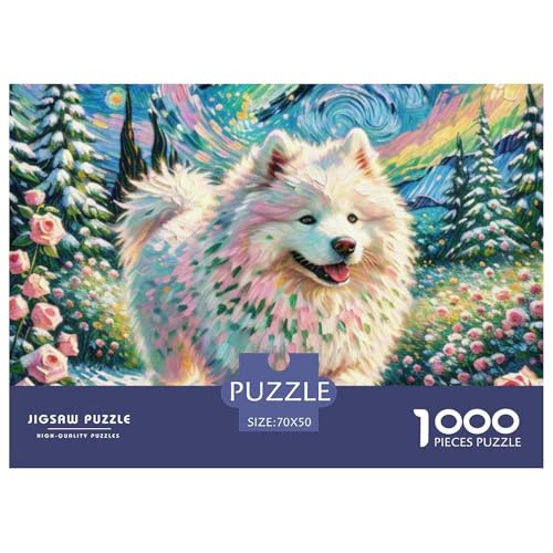 Samoje Puzzles 1000 Teile Schwer Puzzle Spielzeug Lernspiel Impossible Haustier Hund Herausforderung Spielzeug Für Erwachsene Und Kinder in Bewährter 70x50cm/1000pcs von OWBASKPOZ