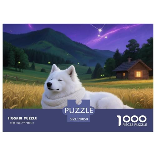 Samoje Puzzles 1000 Teile Schwer Puzzle Spielzeug Lernspiel Impossible Haustier Hund Herausforderungsspielzeug Für Erwachsene Kinder 70x50cm/1000pcs von OWBASKPOZ