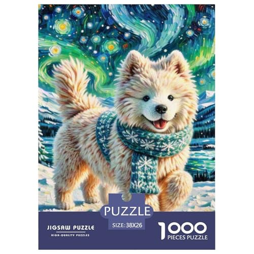Samoje Puzzles 1000 Teile Schwer Puzzle Spielzeug Lernspiel Impossible Haustier Hund Herausforderungsspielzeug Für Erwachsene Und Kinder in Bewährter 38x26cm/1000pcs von OWBASKPOZ