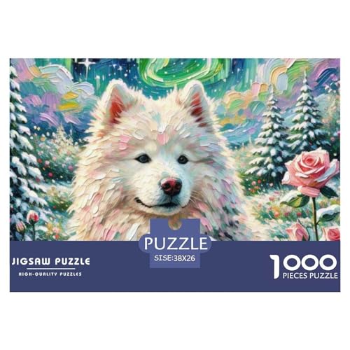 Samoje Puzzles 1000 Teile Schwer Puzzle Spielzeug Pädagogisches Spiel Impossible Haustier Hund Herausforderung Spielzeug Für Erwachsene Kinder 38x26cm/1000pcs von OWBASKPOZ