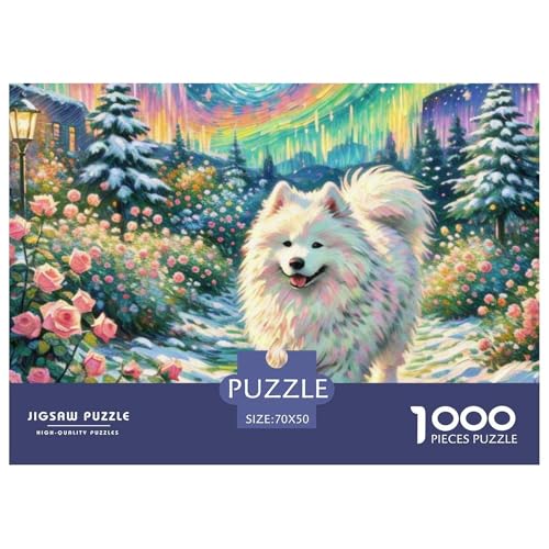 Samoje Puzzles 1000 Teile Schwer Puzzle Spielzeug Pädagogisches Spiel Impossible Haustier Hund Herausforderung Spielzeug Für Erwachsene Kinder 70x50cm/1000pcs von OWBASKPOZ