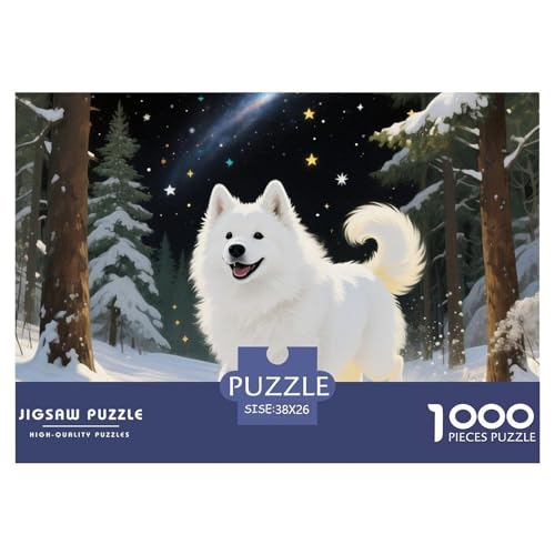 Samoje Puzzles 1000 Teile Schwer Puzzle Spielzeug Pädagogisches Spiel Impossible Haustier Hund Herausforderung Spielzeug Für Erwachsene Und Kinder Ab 12 Jahren 38x26cm/1000pcs von OWBASKPOZ
