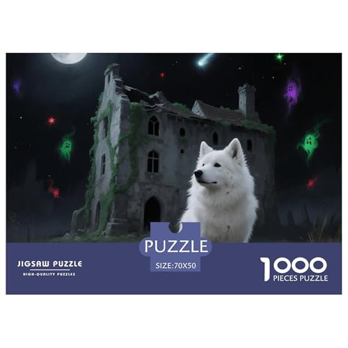 Samoje Puzzles 1000 Teile Schwer Puzzle Spielzeug Pädagogisches Spiel Impossible Haustier Hund Herausforderung Spielzeug Für Erwachsene Und Kinder Ab 12 Jahren 70x50cm/1000pcs von OWBASKPOZ