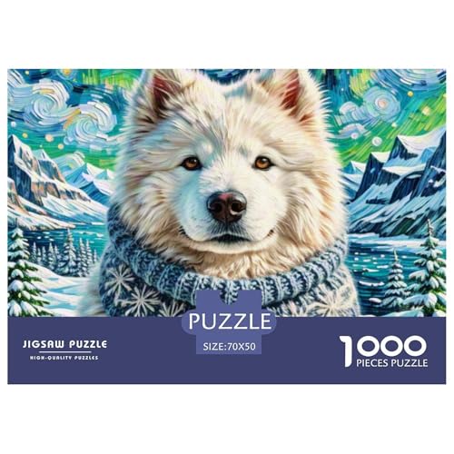 Samoje Puzzles 1000 Teile Schwer Puzzle Spielzeug Pädagogisches Spiel Impossible Haustier Hund Herausforderung Spielzeug Für Erwachsene Und Kinder Ab 12 Jahren 70x50cm/1000pcs von OWBASKPOZ