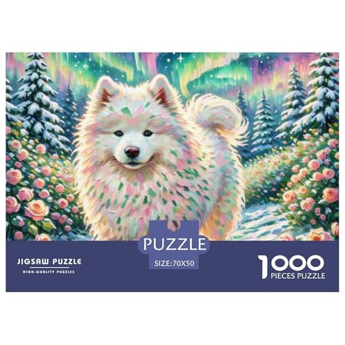 Samoje Puzzles 1000 Teile Schwer Puzzle Spielzeug Pädagogisches Spiel Impossible Haustier Hund Herausforderung Spielzeug Für Erwachsene Und Kinder Ab 12 Jahren 70x50cm/1000pcs von OWBASKPOZ
