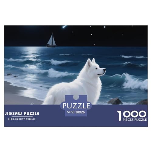 Samoje Puzzles 1000 Teile Schwer Puzzle Spielzeug Pädagogisches Spiel Impossible Haustier Hund Herausforderung Spielzeug Für Erwachsene Und Kinder Ab 14 Jahren 38x26cm/1000pcs von OWBASKPOZ