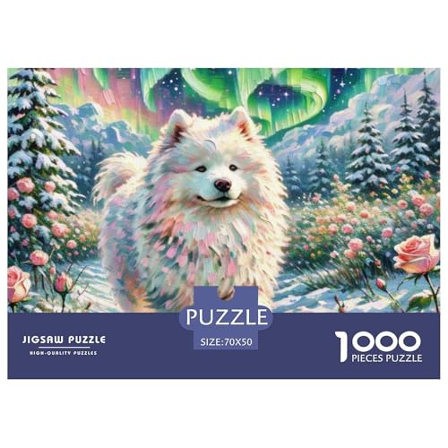 Samoje Puzzles 1000 Teile Schwer Puzzle Spielzeug Pädagogisches Spiel Impossible Haustier Hund Herausforderung Spielzeug Für Erwachsene Und Kinder Ab 14 Jahren 70x50cm/1000pcs von OWBASKPOZ