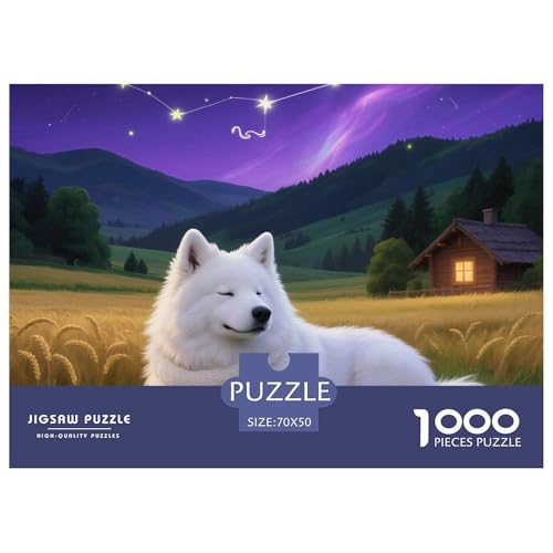 Samoje Puzzles 1000 Teile Schwer Puzzle Spielzeug Pädagogisches Spiel Impossible Haustier Hund Herausforderung Spielzeug Für Erwachsene Und Kinder Ab 14 Jahren 70x50cm/1000pcs von OWBASKPOZ