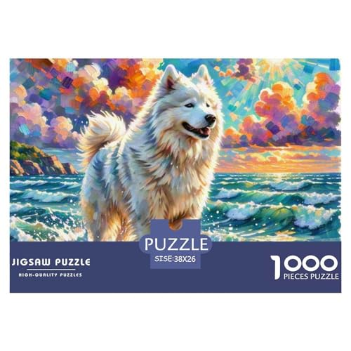 Samoje Puzzles 1000 Teile Schwer Puzzle Spielzeug Pädagogisches Spiel Impossible Haustier Hund Herausforderung Spielzeug Für Erwachsene Und Kinder in Bewährter 38x26cm/1000pcs von OWBASKPOZ