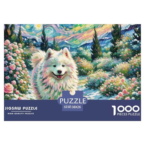 Samoje Puzzles 1000 Teile Schwer Puzzle Spielzeug Pädagogisches Spiel Impossible Haustier Hund Herausforderung Spielzeug Für Erwachsene Und Kinder in Bewährter 38x26cm/1000pcs von OWBASKPOZ