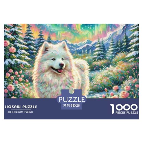 Samoje Puzzles 1000 Teile Schwer Puzzle Spielzeug Pädagogisches Spiel Impossible Haustier Hund Herausforderung Spielzeug Für Erwachsene Und Kinder in Bewährter 38x26cm/1000pcs von OWBASKPOZ
