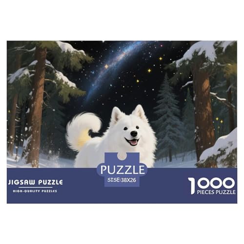 Samoje Puzzles 1000-teilige Schwer Puzzle Spielzeug Lernspiel Impossible Haustier Hund Herausforderungsspielzeug Für Erwachsene Kinder 38x26cm/1000pcs von OWBASKPOZ